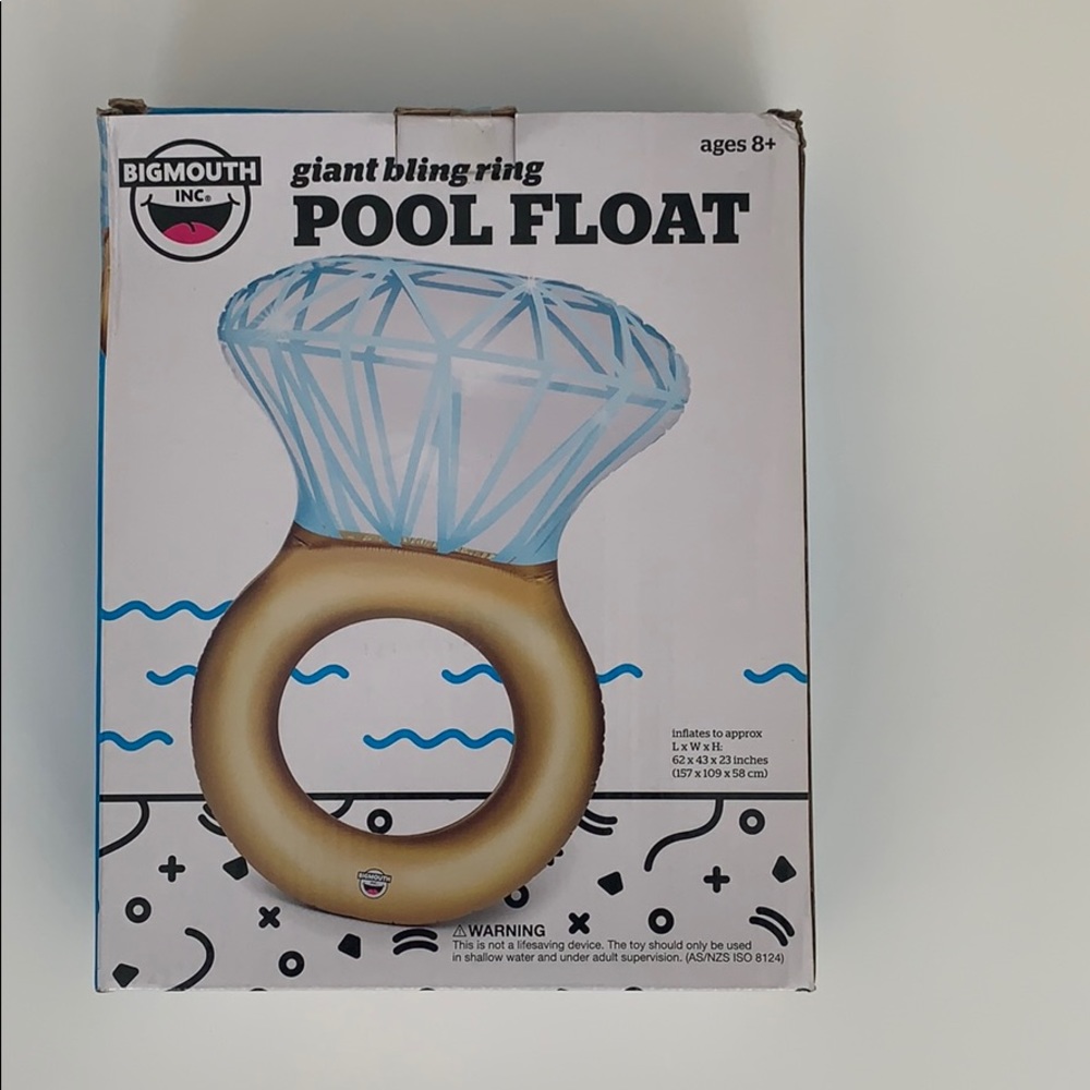 Giant bling ring pool float in original box